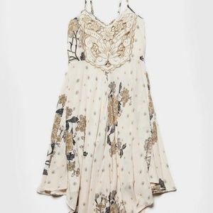 Free People Bali Print Dress Cut Out Front